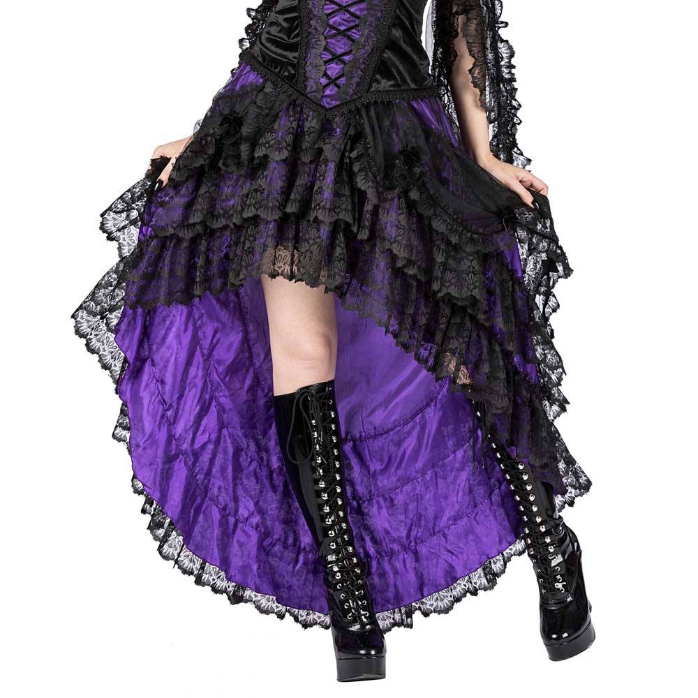 Sinister - 1074 Lange rok - Paars/Zwart Product image